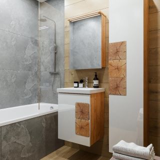 Тумба под раковину Бриклаер Форест 4627125416743 50 см дуб золотой/белый